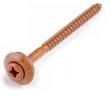Wood screws +boundedl washer A2 copper