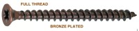 Chipboard screws countersunk head PZ bronze zinc plated