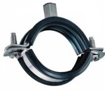 Steel tube clams with rubber washer and 2 screws 40-46 (1 1/4")