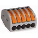 Lasklem met hendes 5-polig voor soepel en harde kabel 0,5-4mm2