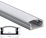 Alu Profiel opbouw laag + bolle opal lens
