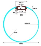 Alu Profiel Rond 100MM  opaal lens 360° L 3000