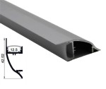 Alu profiel Wand en plint enkele opal lens L 2000