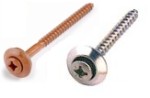 Countersunk woodscrew + sealing washer St.steel and St steel coppered